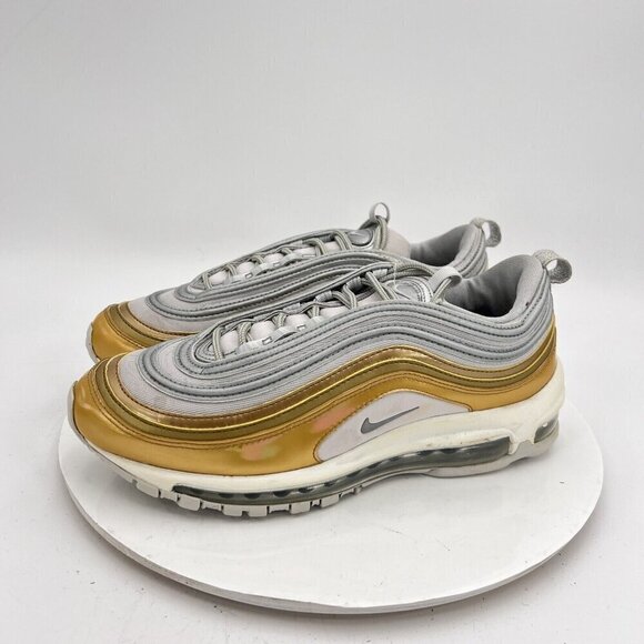 Nike Shoes - Nike Air Max 97 Women Size 9.5 AQ4137-001 Vast Gold Metallic Gray Training Shoe